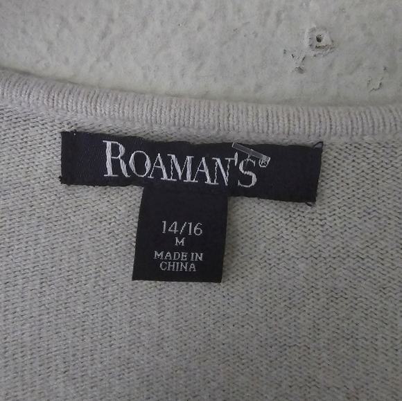 Roamans Womens Oyster Ombré Ribbed Sweater Dress Sz M Long Sleeve Knit - Picture 7 of 10